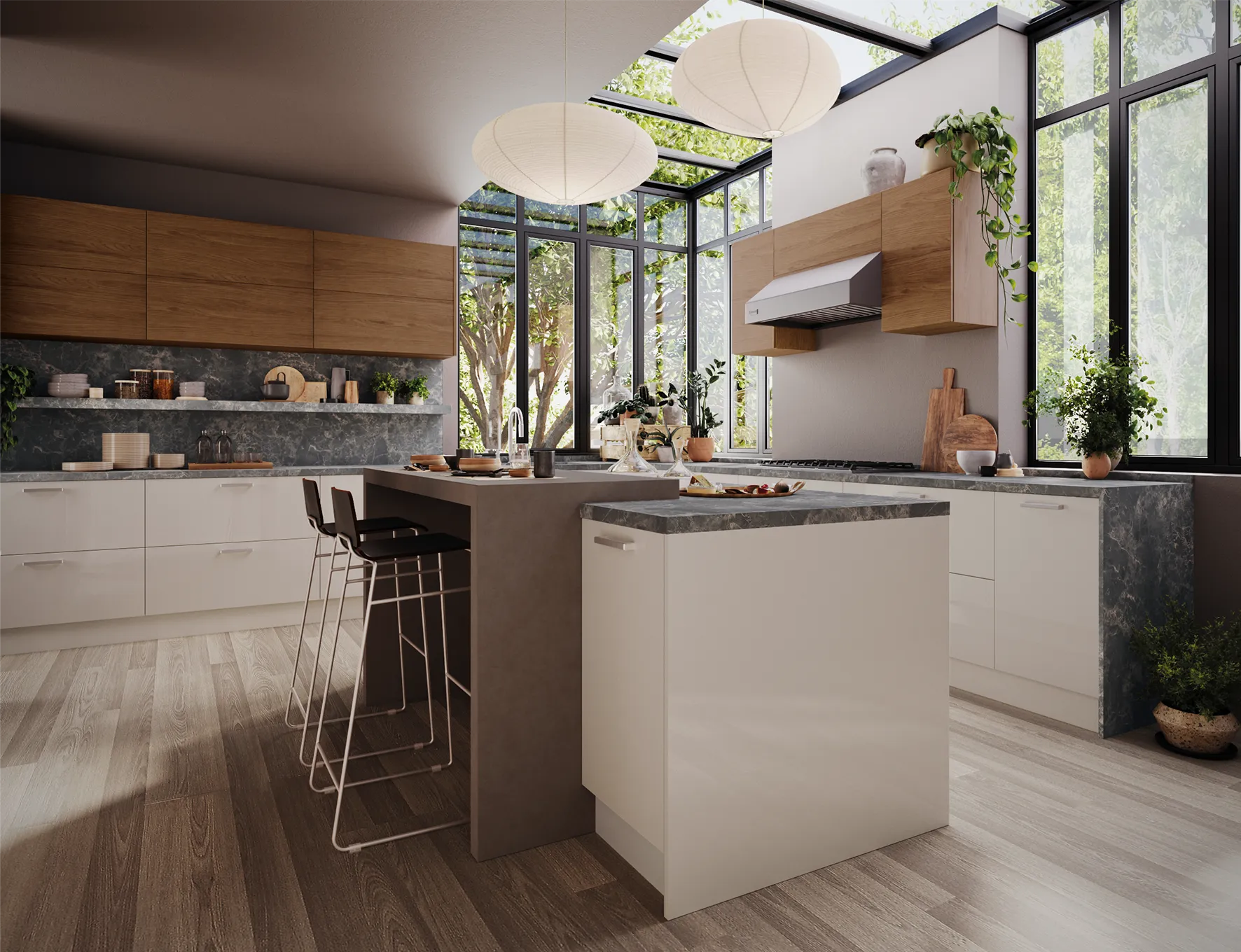 Nature Inspired Kitchen Living
